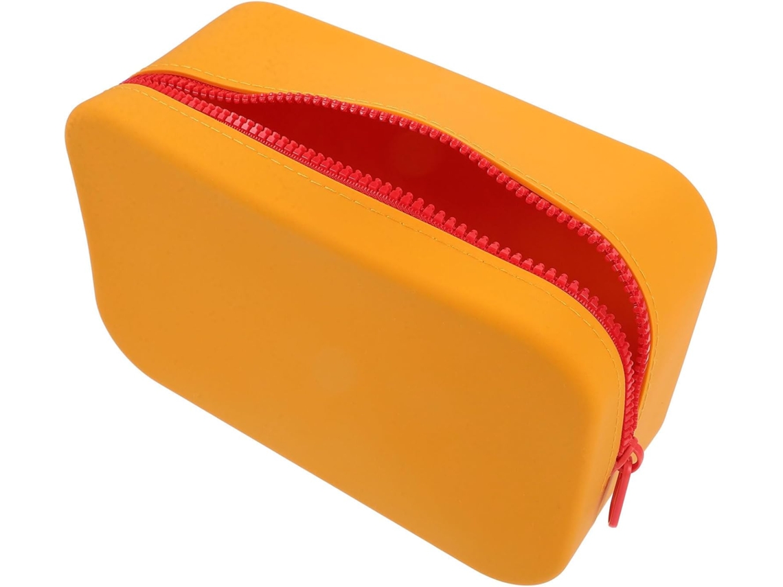 Neceser Impermeable De Silicona, Color Naranja, 20x12x8 Cm - Gran Capacidad
