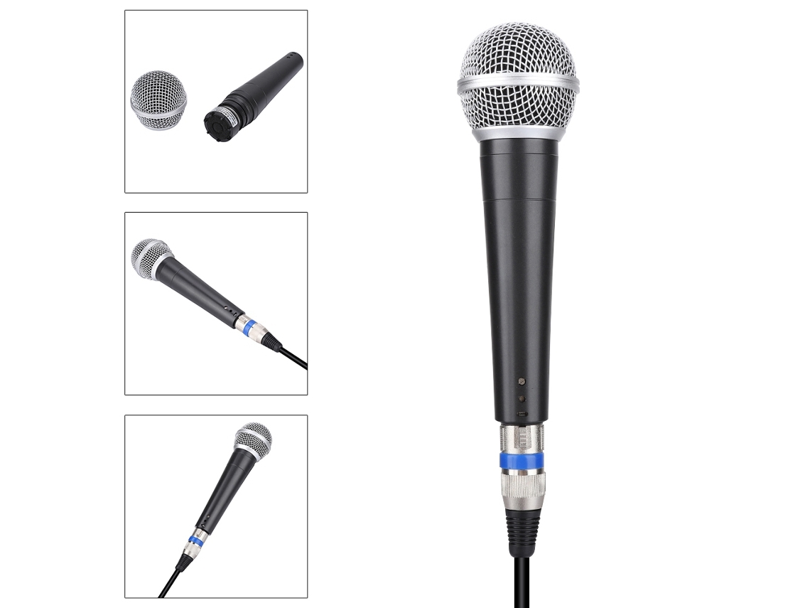 Micrófono de alambre dinámico cardioide para cantar y grabar