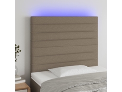 Cabecero Con Luces Led Tela Gris Taupe 100x5x118/128 Cm