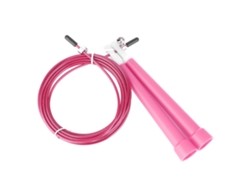 Cuerda de saltar ajustable de acero resistente para ejercicios de fitness, color rosa