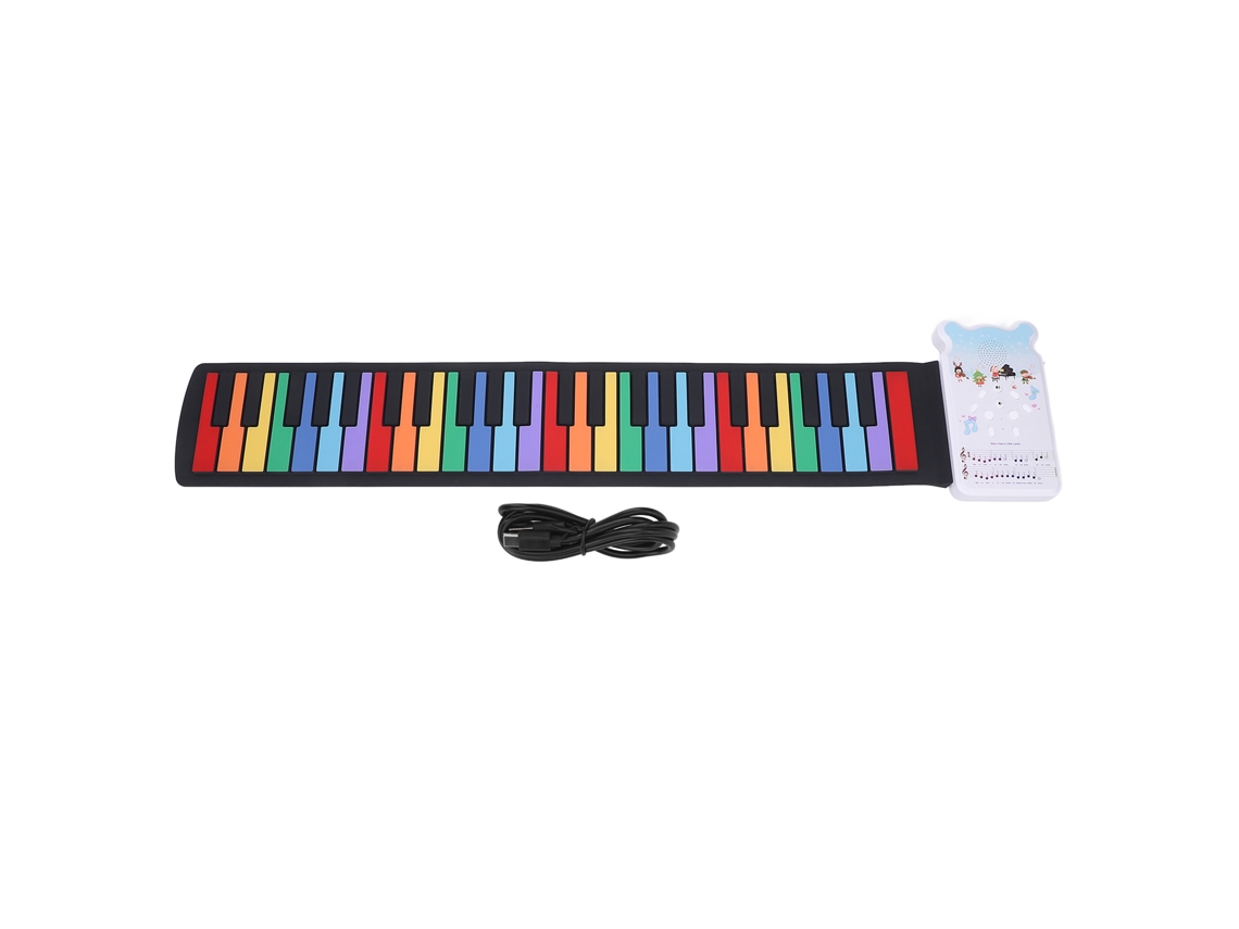 -teclado Piano Enrollable Con Altavoz 49 Teclas Plegable Colorido Usb Recargable Silicona Electrónico Piano Enrollable Portátil