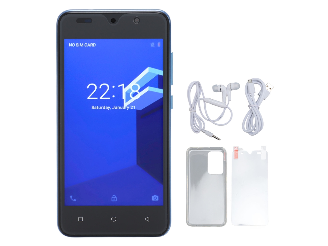 Smartphone Desbloqueado Com Reconhecimento Facial 5.0 Polegadas Android 12 Tela Hd 4gb Ram 32gb Rom 6800mah Azul