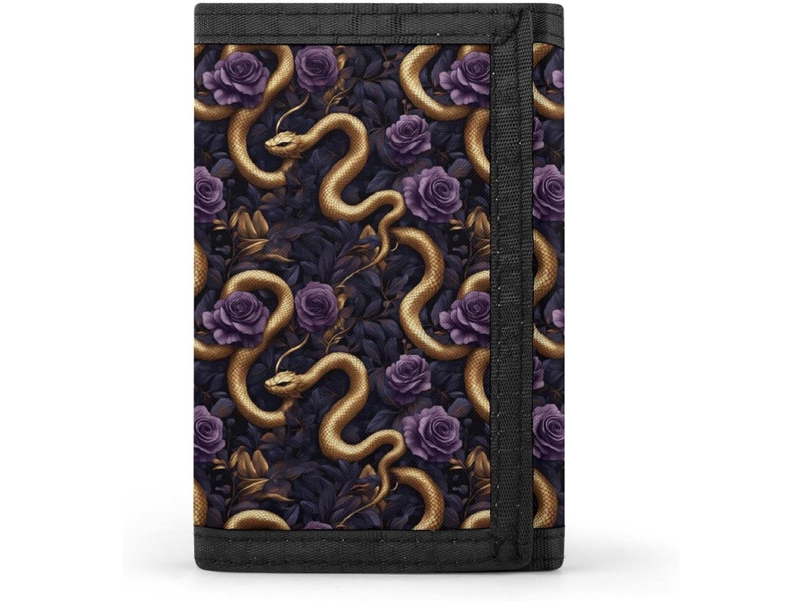 Cartera Compacta Poliéster Con Cremallera Para Hombre Diseño Estampado