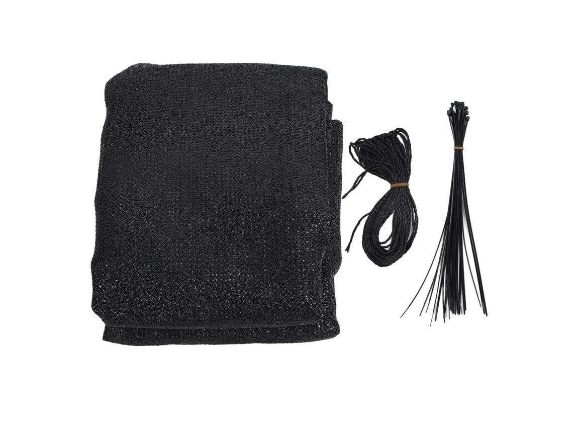 Mampara De Privacidad Para Terraza, Cerramiento De Hdpe Con Protección Uv Para Balcón, Patio O Jardín, Color Negro, 0,9 X 5 M.