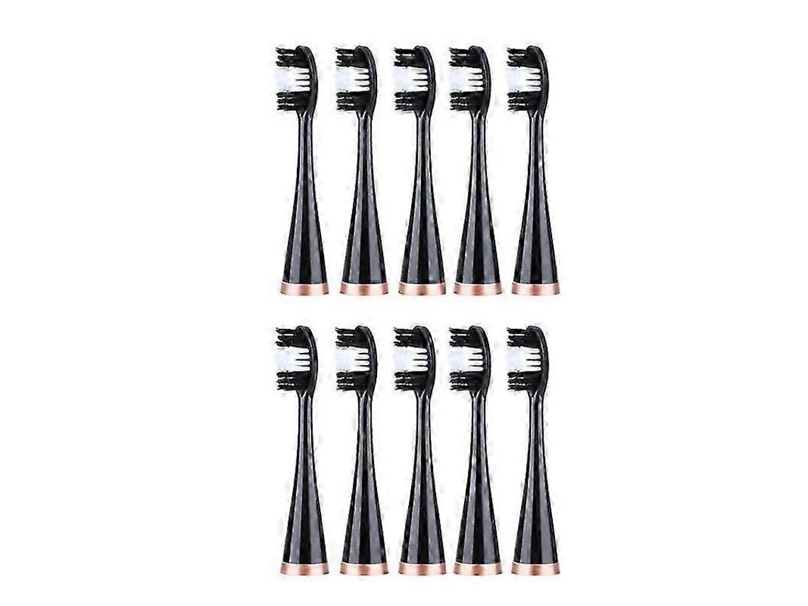 Juego de 10 cabezales de repuesto para cepillos de dientes eléctricos blanqueadores, color negro. Nostalgia88