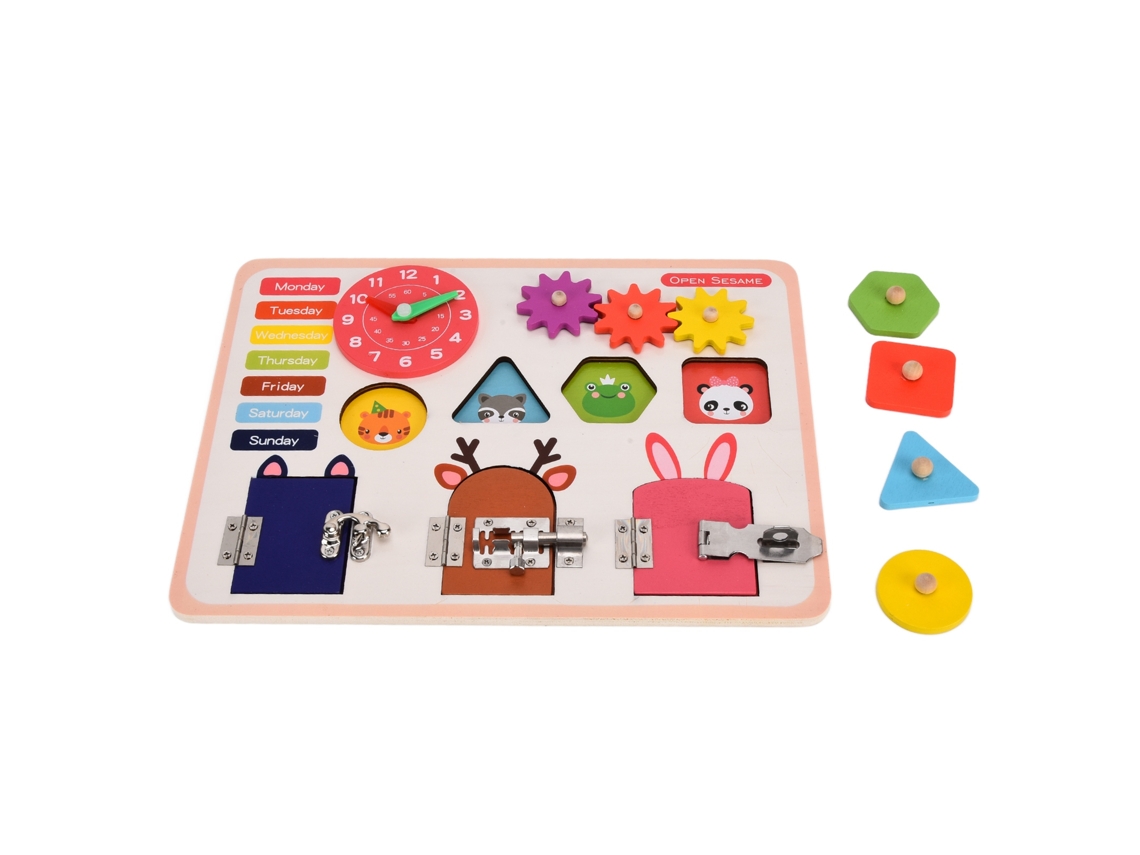 -tablero Ocupado Montessori Para Niños Pequeños Juguete Educativo Aprendizaje Habilidades Básicas Y Motricidad Fina Jqn-smart Fun Busy Board