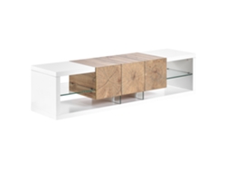 Mueble TV BELIANI Fulerton de MDF Blanco 160x42x40