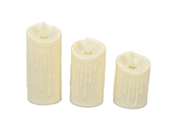 Velas sin llama con cera real, velas LED a pilas, sin aroma, iluminación segura, velas parpadeantes de luz blanca cálida para el hogar.
