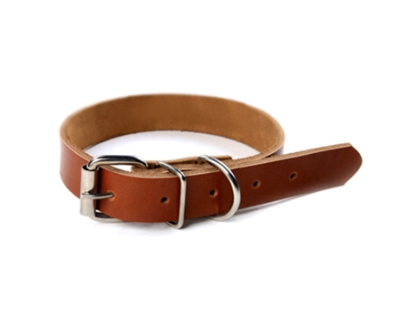 Collar para perro: Collar de piel de vaca auténtica para perros pequeños y medianos,