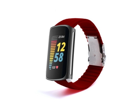 Correa Silicona Líquida para Fitbit by Google Charge 5 Vino