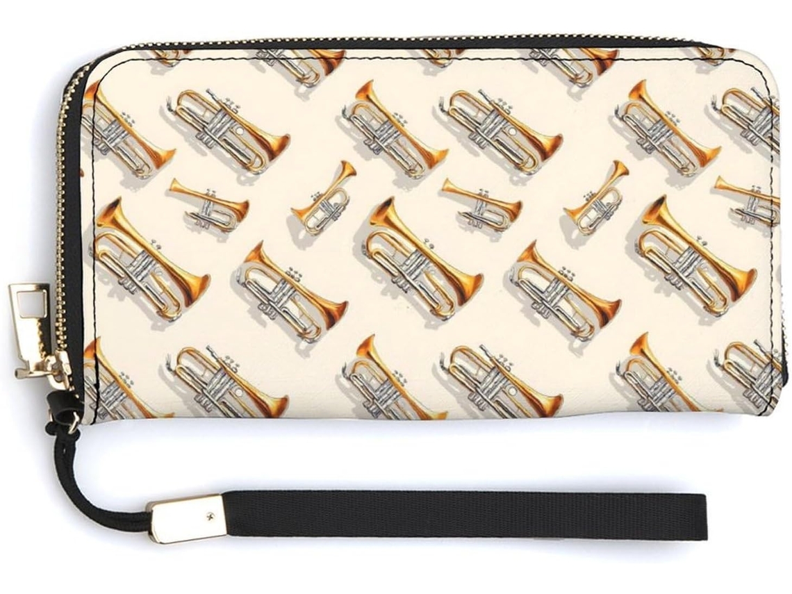 Cartera Cuero Con Cremallera Para Mujer Diseño Estampado