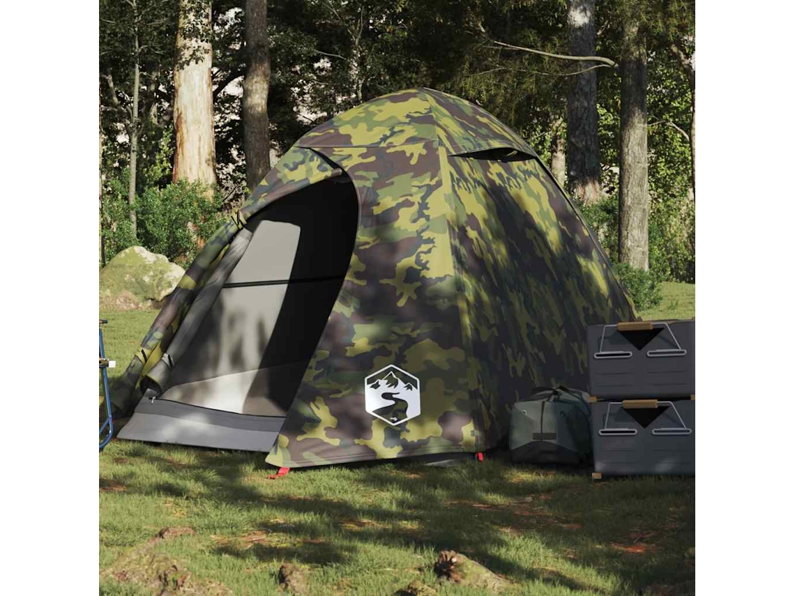 Tienda de campaña tipo domo para 2 personas, impermeable, camuflaje.
