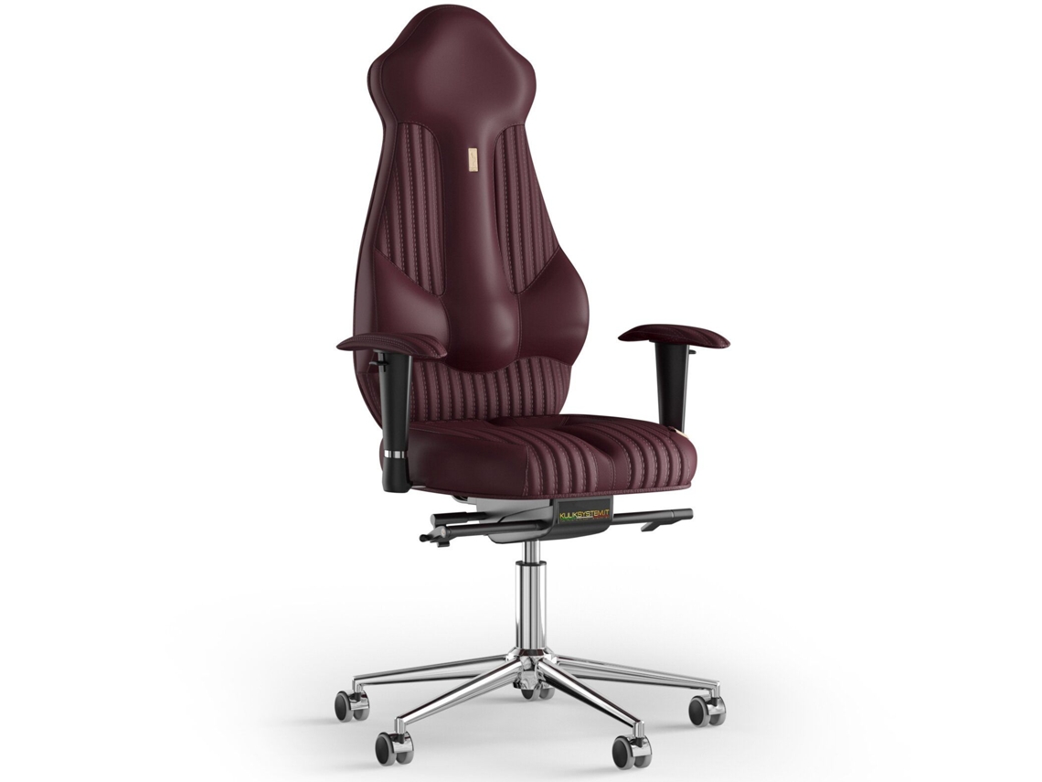 Silla de Oficina KULIK Costura Imperial PU Cuero (Bordo -130x50x50cm)