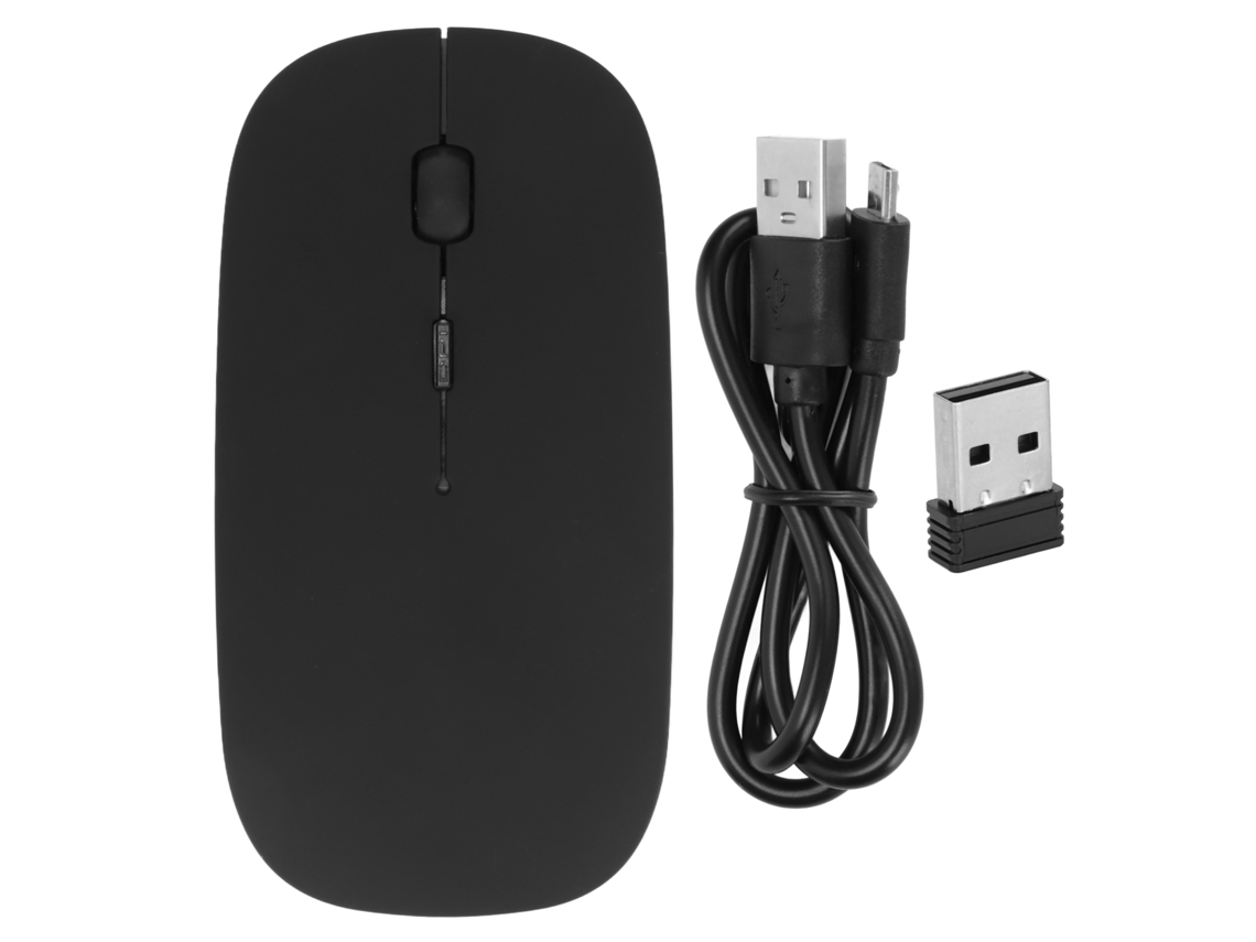 Mouse Sem Fio 2.4ghz E Bt 5.0 Clique Silencioso Sensível Óptico Design Ergonômico Para Jogos E Computador Preto