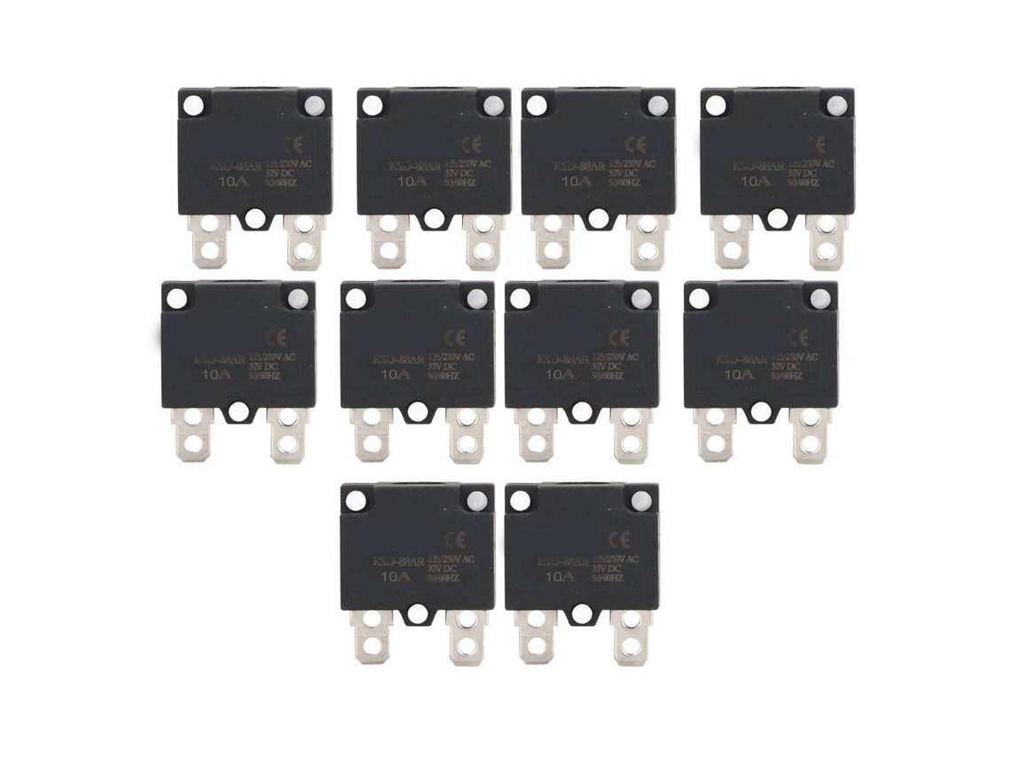 10 Piezas Protector De Sobrecarga Auto-reset Fuse Disyuntor Para Accesorios De Coches Infantiles Ac125 250v