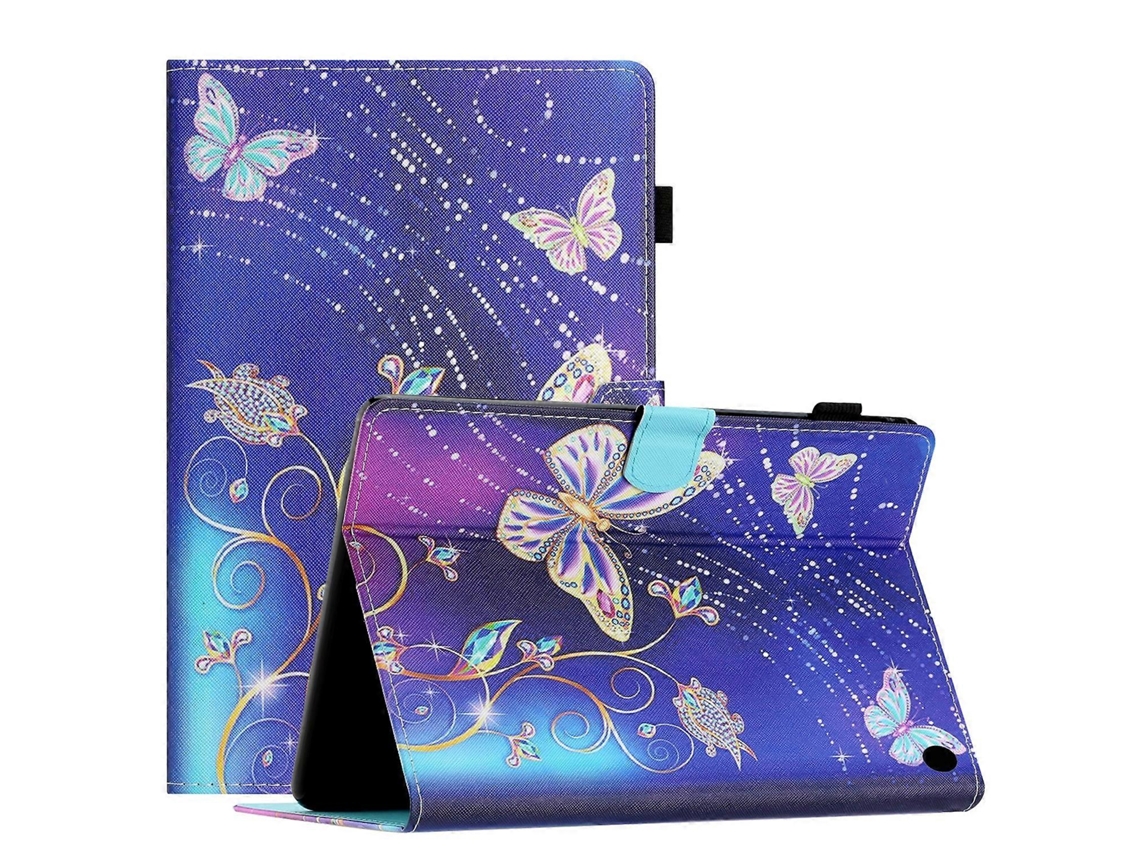 Funda de cuero inteligente con diseño colorido y costuras para la tableta Amazon Fire HD 10 2021 Webake