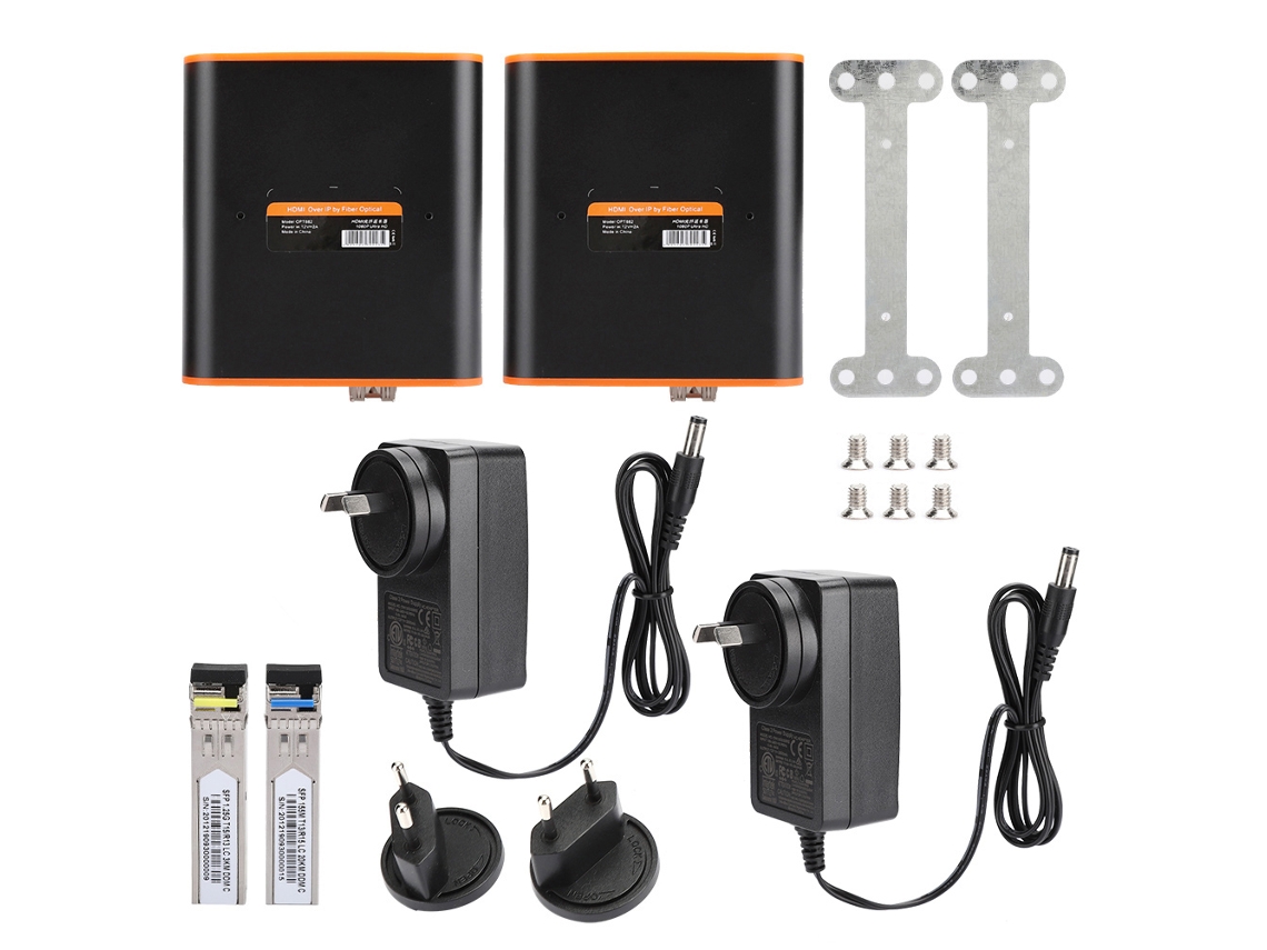 Extensor de medios HDMI Transmisor Receptor de fibra óptica 1080p 20km