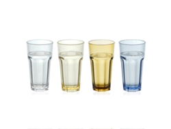 4 vasos de agua octogonales de 330 ml, vasos para bebidas de jugo caseros, transparentes, marrones, amarillos, azules JEIIBRZUI