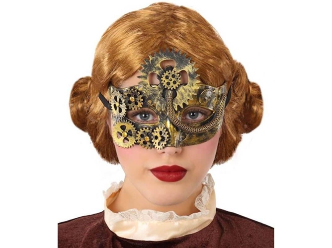 Máscara DISFRAZZES Steampunk Con Engranajes Dorados (19 x 9 cm)