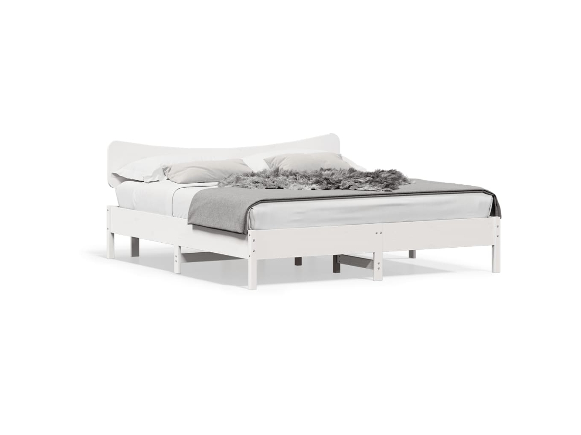 Maison Exclusive - Estructura De Cama Sin Colchón Madera Maciza Blanca 200x200 Cm
