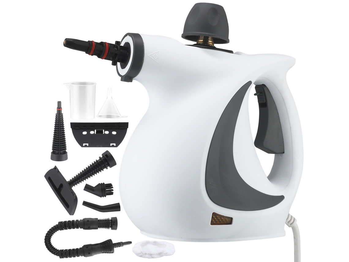 Limpiador a vapor multiusos Digitallab para eliminar manchas en el hogar y el coche (blanco)