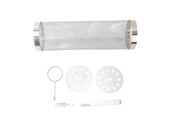 Cesta Cilíndrica De Acero Inoxidable Para Barbacoa Con Malla Metálica Enrollable, Ideal Para Acampadas Y Vacaciones.