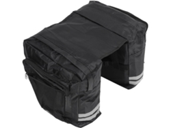 Alforja trasera doble para portabicicletas en PVC negro.