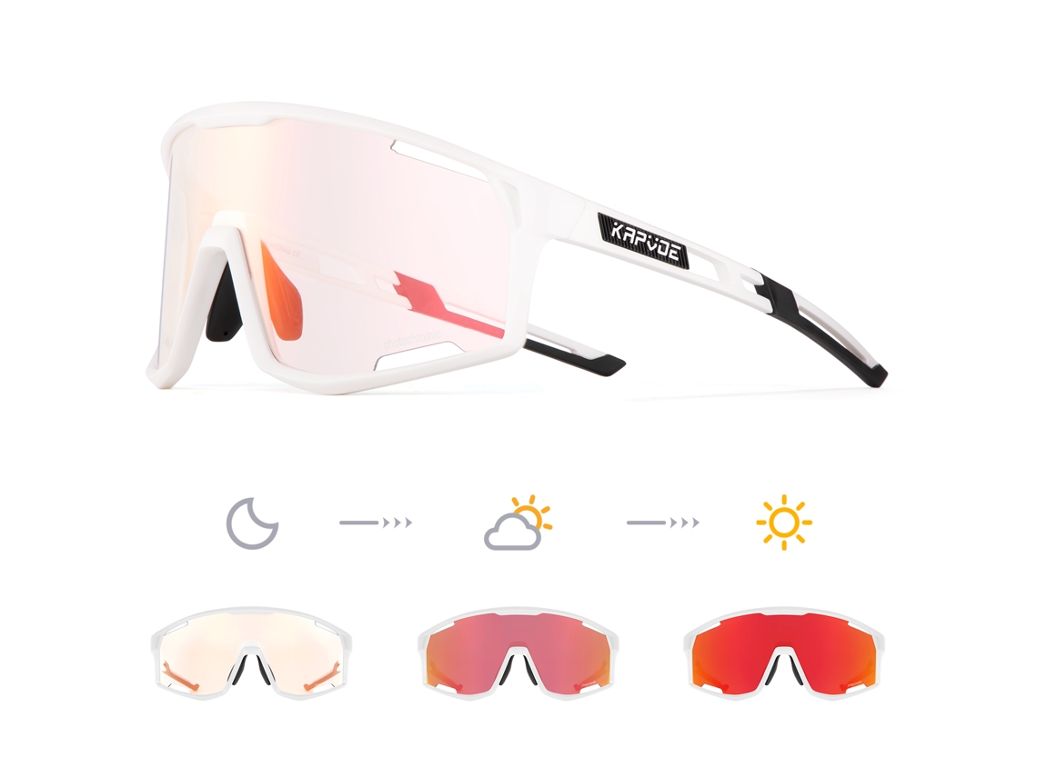 Gafas de ciclismo fotocromáticas unisex con lentes de polipropileno transparente y protección UV400 MDUG (Estilo 7)