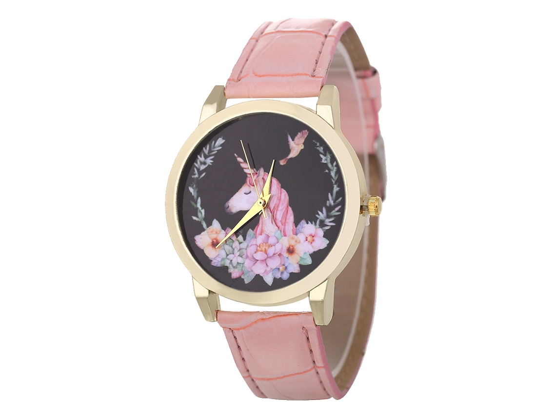 Reloj De Pulsera De Cuero Para Hombre, Elegante Y Con Movimiento De Cuarzo Sencillo (rosa).