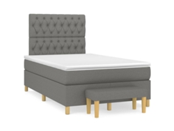 Maison Exclusive - Cama Box Spring Con Colchón Tela Gris Oscuro 120x200 Cm