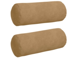 Cojines Bolster 2 Uds Marrón Ø 15 X 40 Cm Tela De Pana