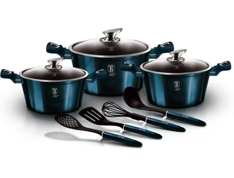 Batería de Cocina BERLINGER HAUS Aquamarine Azul (10un)