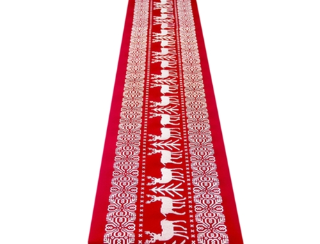 Camino de mesa de Navidad de lino, para decoración de mesa de Navidad (270*28cm) mantel rectangular estampado, alce de árbol de Navidad
