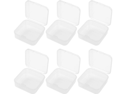 Almacenamiento Joyería Plástico Transparente 6 Piezas Compartimentos Individuales Organizador Práctico