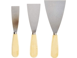 Juego De 3 Espátulas Con Mangos De Madera, 3 Tamaños: 7 Cm, 5 Cm, 3 Cm, Hoja Flexible De Acero Inoxidable.