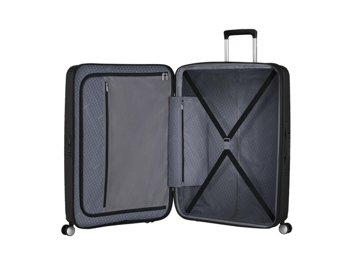 Maleta American Tourister Soundbox extragrande, 80 cm, 4 ruedas, expandible, negra, 131 l