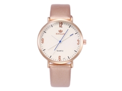 Reloj De Cuarzo Unisex Con Correa De Cuero Pu Zhoulianfa (oro)