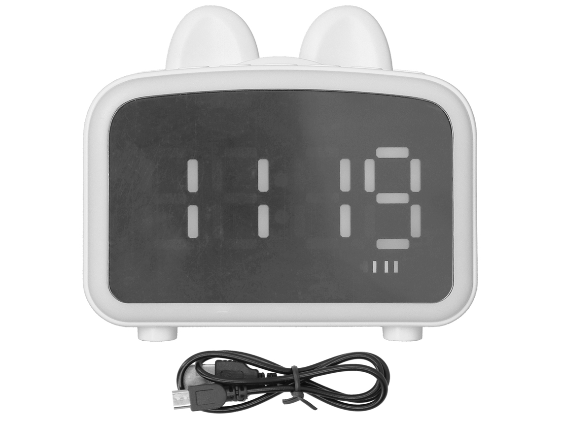 Mini reloj de dibujos animados con Bluetooth, altavoz digital, despertador inteligente multifuncional para dormitorio y oficina Vvjijilly
