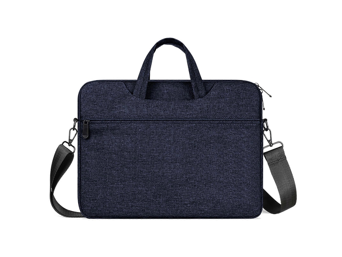 Elegante bolso bandolera unisex para ordenadores de 15,6 a 16 pulgadas, interior acolchado de terciopelo, bolsillos, azul marino.