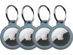 4 Fundas Llavero Azul Gris A Prueba De Agua Para Apple Airtag