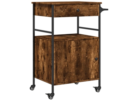 Carrito de cocina madera ingeniería roble ahumado VIDAXL (56x43x89,5 cm)
