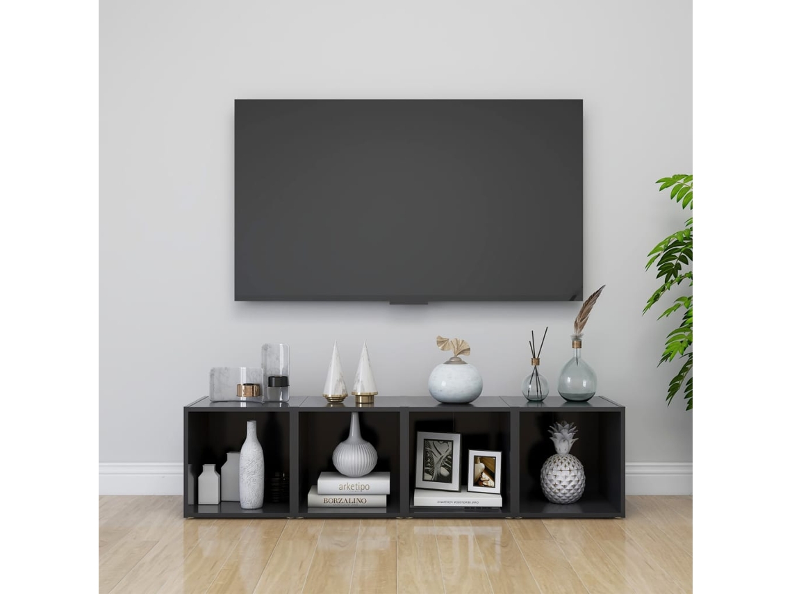 Estantería/Muebles de TV 4 Pzs 37X35X37 Cm Contrachapado Gris