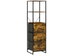 Mueble de almacenamiento con estantes, 3 cajones de tela, estilo industrial, 44x40x155cm