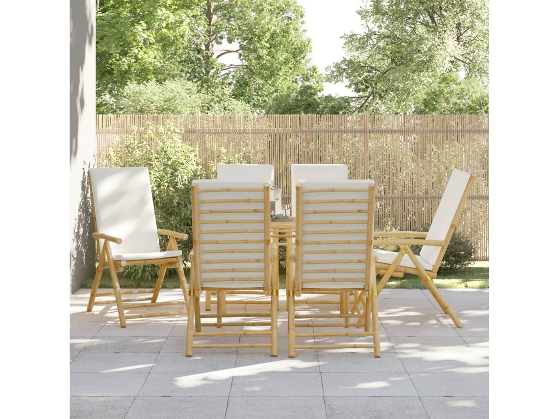 Sillas reclinables/plegables DKD Home Decor con cojines en blanco crema