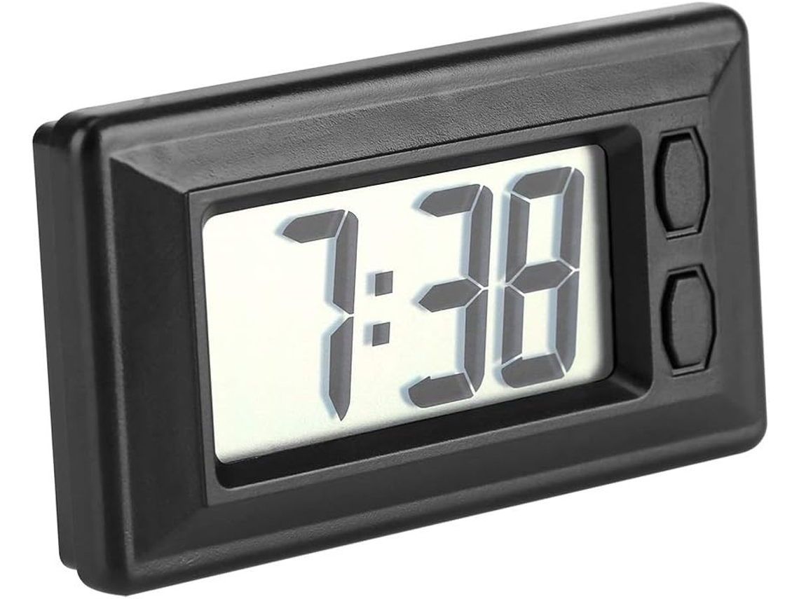 Reloj electrónico ultrafino con pantalla LCD digital para vehículos con tablero de instrumentos Nicecee