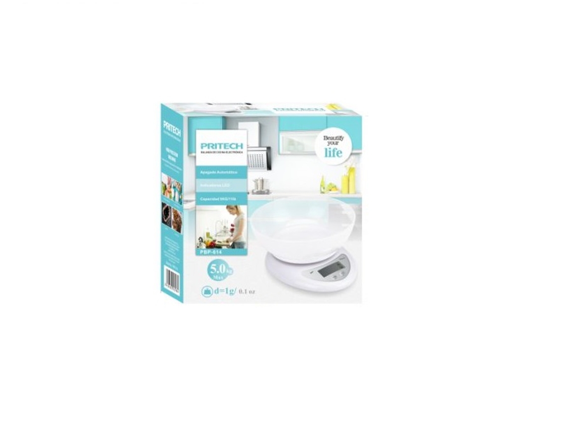 Báscula de Cocina Electrónica PRITECH PBP-614 Blanco
