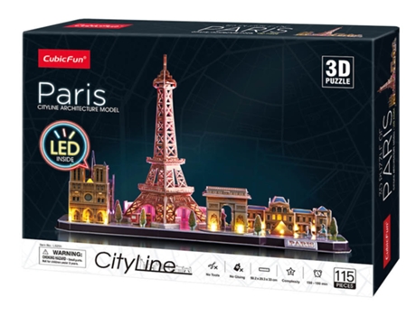 Puzzle 3D Torre Eiffel Paris Led (8 años - 115 piezas)