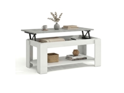 Mesa de centro elevable con almacenaje 102x43-54 cm Lya Blanco Artik (Blanco Mate) - Gris Cemento 50 x 54 x 50 cm