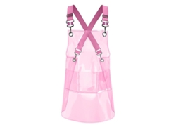 2026-delantal De Cocina Transparente Impermeable Resistente Al Aceite Tpu Reutilizable Para Cocina Barbería Cafetería Hogar Cinta Rosa