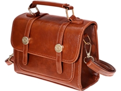 Bolso Tote Cuadrado De Piel Sintética Marrón, Bolso De Viaje Para Mujer, Interior Espacioso.